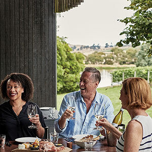 Group enjoying a winery lunch