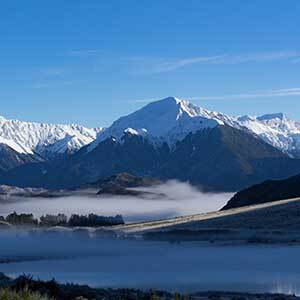 The TranzAlpine crossing on a beautiful winter's morning