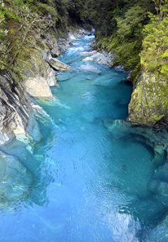 View of Blue Pools near Haast Pass