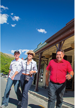 Travelers exploring Arrowtown with AAT Kings